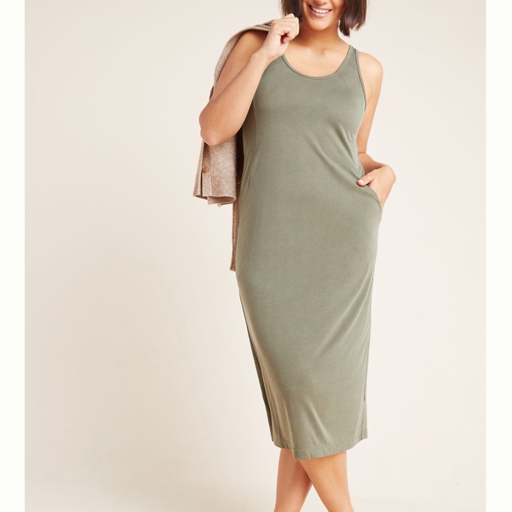 New Anthropologie COA Midi Tank Dress with Pockets Sz Small